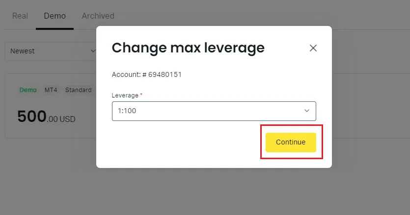Leverage Exness 2